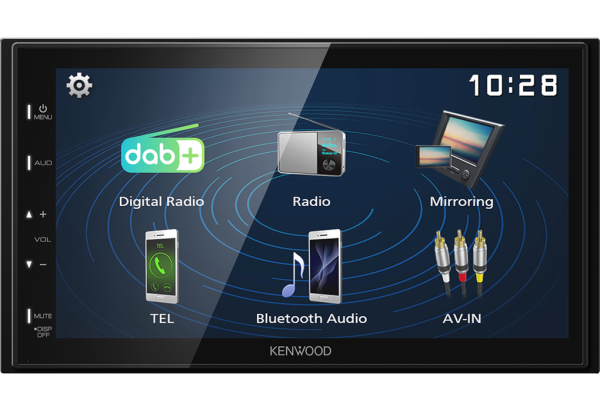 Kenwood DMX129DAB - 2-DIN Moniceiver mit 6,8" Touchscreen, USB-Mirroring, DAB+, Bluetooth & geringer Einbautiefe (Shortbody)